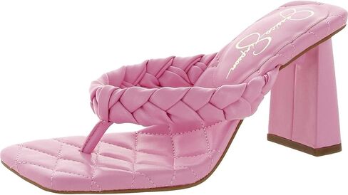 Jessica Simpson Zaliye Women's Faux Leather Block Heel Slide Sandals in Saudi Arabia
