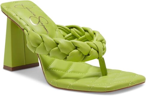 Jessica Simpson Zaliye Women's Faux Leather Block Heel Slide Sandals in Saudi Arabia