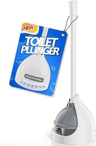 Toilet Plunger with Holder, Plunger with Unique Holder, Plungers for Bathroom with Holder, Toilet Plunger Heavy Duty (1, Grey) in Kuwait