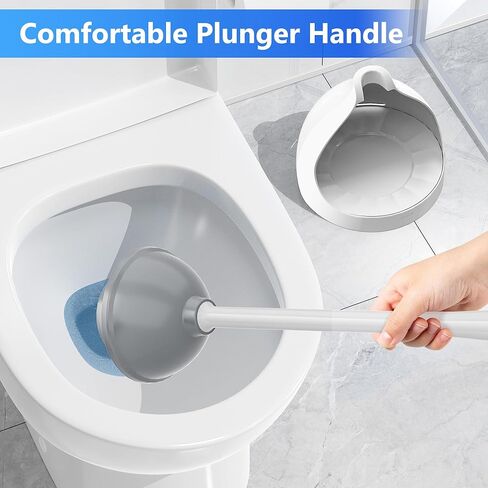 Toilet Plunger with Holder, Plunger with Unique Holder, Plungers for Bathroom with Holder, Toilet Plunger Heavy Duty (1, Grey) in Kuwait