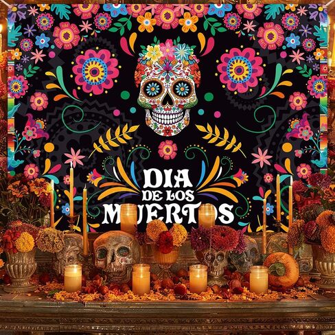 7x5ft يوم الموتى خلفية المكسيكية العيد السكر الجمجمة زهور القطيفة التصوير خلفية ضياء دي لوس Muertos عيد ميلاد حزب زينة لوازم راية كعكة الجدول صورة تبادل لاطلاق النار الدعائم in Saudi Arabia