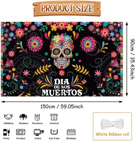 7x5ft يوم الموتى خلفية المكسيكية العيد السكر الجمجمة زهور القطيفة التصوير خلفية ضياء دي لوس Muertos عيد ميلاد حزب زينة لوازم راية كعكة الجدول صورة تبادل لاطلاق النار الدعائم in Saudi Arabia