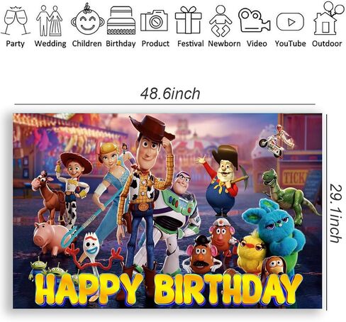 1Pcs Toy Storys Party Decoration Banner Toy Storys Photography Background for Toy Storys Birthday Party Toy Storys Photo Booth Props (3.8X2.3 Ft) in Saudi Arabia