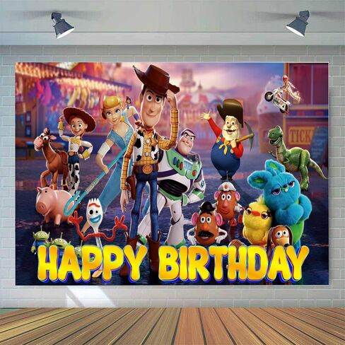 1Pcs Toy Storys Party Decoration Banner Toy Storys Photography Background for Toy Storys Birthday Party Toy Storys Photo Booth Props (3.8X2.3 Ft) in Saudi Arabia