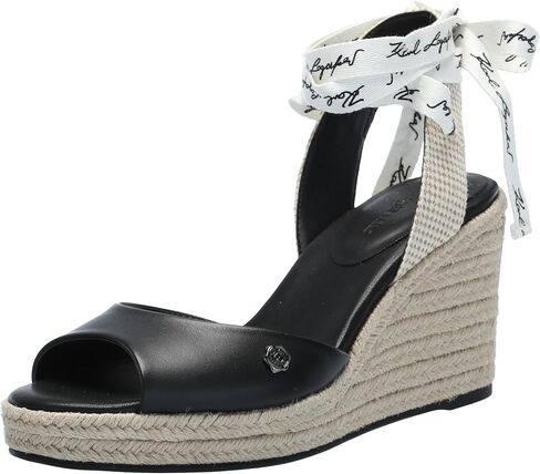 صندل KARL LAGERFELD للسيدات من Cecilia Ankle Wrap Wedge Espadrille in Kuwait