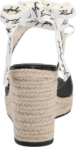 صندل KARL LAGERFELD للسيدات من Cecilia Ankle Wrap Wedge Espadrille in Kuwait