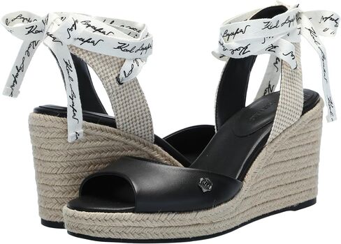 صندل KARL LAGERFELD للسيدات من Cecilia Ankle Wrap Wedge Espadrille in Kuwait