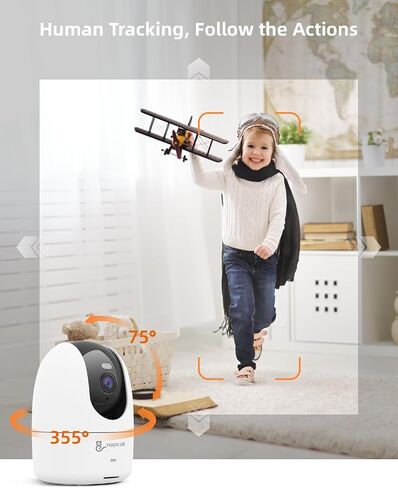 4MP/2.5K Pan Tilt Indoor Camera with Motion Tracking, 2.4/5GHz WiFi Cameras for Home Security, AI Detection, Plug-in Pet Camera, 2-Way Audio, Color Night Vision in Saudi Arabia