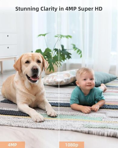 4MP/2.5K Pan Tilt Indoor Camera with Motion Tracking, 2.4/5GHz WiFi Cameras for Home Security, AI Detection, Plug-in Pet Camera, 2-Way Audio, Color Night Vision in Saudi Arabia