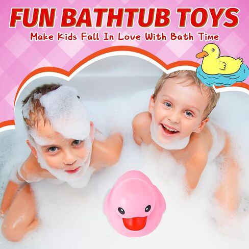 Honoson 6.89 Inch Giant Rubber Duck Big Rubber Duck Large Duck Bath Toy with Squeaky Sound for Summer Baby Shower Birthday Party Favor Gift (Pink) in Saudi Arabia