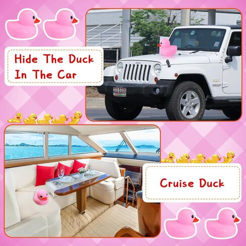 Honoson 6.89 Inch Giant Rubber Duck Big Rubber Duck Large Duck Bath Toy with Squeaky Sound for Summer Baby Shower Birthday Party Favor Gift (Pink) in Saudi Arabia