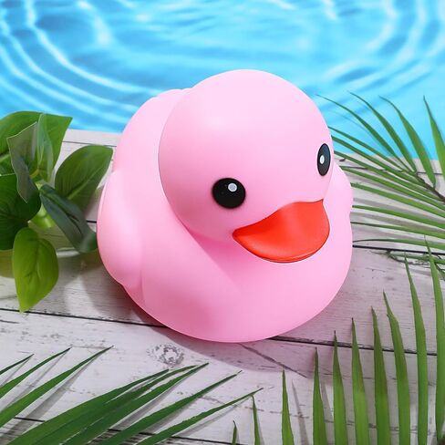 Honoson 6.89 Inch Giant Rubber Duck Big Rubber Duck Large Duck Bath Toy with Squeaky Sound for Summer Baby Shower Birthday Party Favor Gift (Pink) in Saudi Arabia