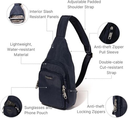 Baggallini Securtex Anti-Theft Daytripper Sling in Saudi Arabia