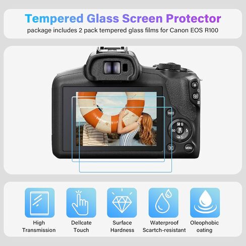 EOS R100 Camera Case & LCD Screen Protector Accessories Kit, Soft Silicone Case for Canon EOS R100 Camera, Lightweight Skin Body Rubber Protective Cover for EOS R100 - Pink in Saudi Arabia