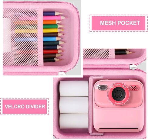 Hard Carrying Case for masterbee Kid Camera Instant Print Photo, Kids Digital Camera Toys Storage Bag with Mesh Pocket for Roll Printing Papers, USB Cable, SD Card, Colour Pen, Lanyard, Blue in Kuwait