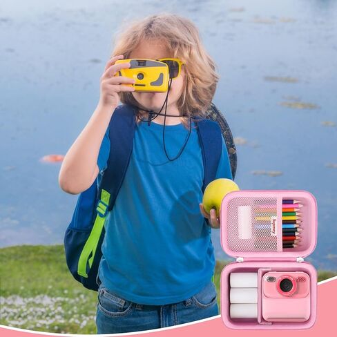 Hard Carrying Case for masterbee Kid Camera Instant Print Photo, Kids Digital Camera Toys Storage Bag with Mesh Pocket for Roll Printing Papers, USB Cable, SD Card, Colour Pen, Lanyard, Blue in Kuwait