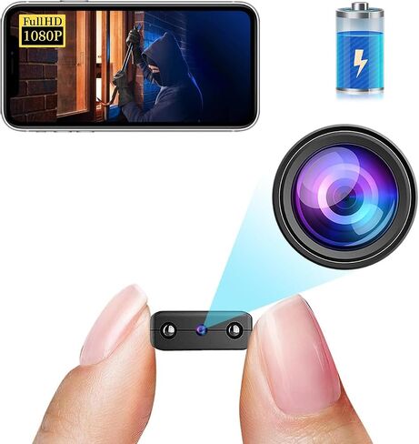Smallest Wireless WiFi IP Camera,HD1080P Battery Camera,Baby Monitor Nanny Cam Pet Camera with Video Recording Live Feed Night Vision,Motion Detection,Cloud Storage for Security with iOS Android APP in Saudi Arabia