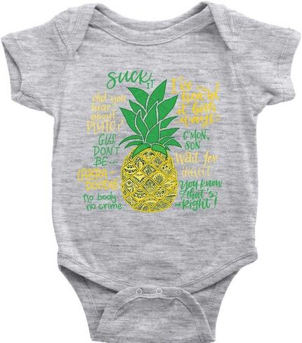 Psych Pineapple Quotes Novetly Newborn Onesie Unisex Baby Bodysuit Long Sleeve Rompers in Saudi Arabia