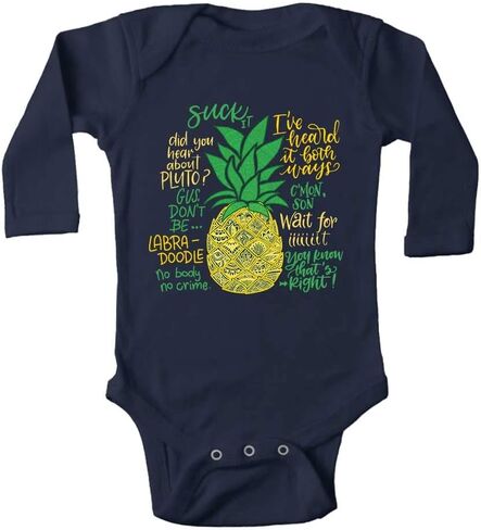Psych Pineapple Quotes Novetly Newborn Onesie Unisex Baby Bodysuit Long Sleeve Rompers in Saudi Arabia