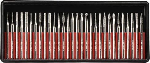 30PCS/Set Diamond Bits for Dremel Tool Needle Point Refurbish and Repair Drill Bits Engraving Carving Polishing Glass Jade Stone Drill Bit Tool Accessories Different Combinations 3mm Handle Diameter in Saudi Arabia