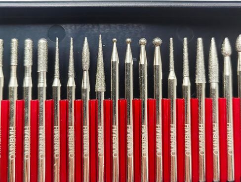 30PCS/Set Diamond Bits for Dremel Tool Needle Point Refurbish and Repair Drill Bits Engraving Carving Polishing Glass Jade Stone Drill Bit Tool Accessories Different Combinations 3mm Handle Diameter in Saudi Arabia