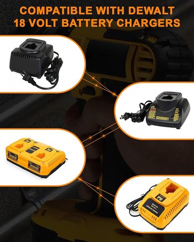 18V 4500mAh DC9096 DC9098 Replacement Battery Compatible with Dewalt 18V Battery Ni-MH DC9099 DC970 DW9095 DW9096 DW9098 DW9099 DE9039 DE9095 DE9096 DE9098 DE9503 2 Pack in Kuwait