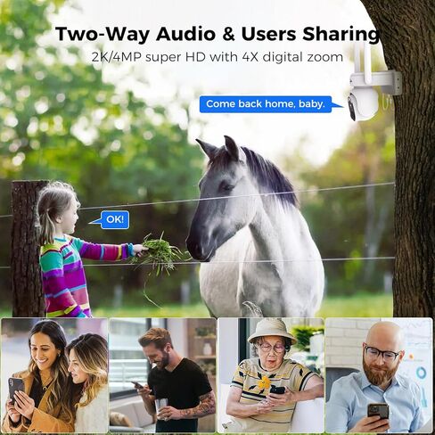 Hiseeu تسجيل 24/7 كاميرات أمان خلوية 4G لاسلكية في الهواء الطلق، لا حاجة إلى WiFi، تعمل بالطاقة الشمسية 20 وات، 360 درجة PTZ، رؤية ليلية 2K، محادثة ثنائية الاتجاه، بطارية 20000 مللي أمبير في الساعة، تتضمن 64 جيجا SD، بطاقة SIM 4G مدمجة in Saudi Arabia