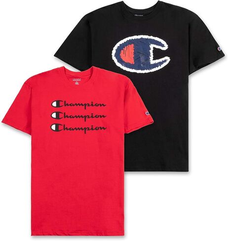 Champion Mens Big and Tall T Shirt, Crewneck Men Tees 2 Pack (2XLT, White/Black) in Saudi Arabia