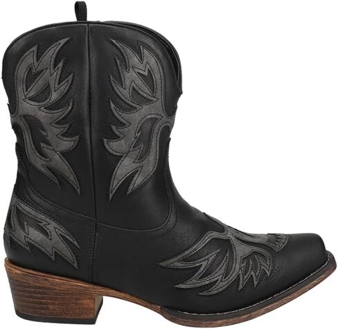ROPER Womens Amelia Tooled Inlay Slip Toe حذاء كاجوال بكعب منخفض للكاحل 1-2 بوصة - بني in Saudi Arabia