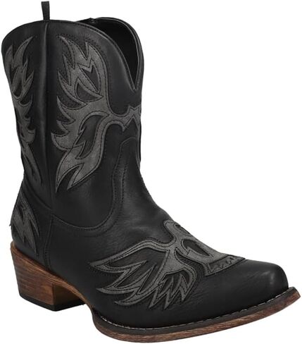 ROPER Womens Amelia Tooled Inlay Slip Toe حذاء كاجوال بكعب منخفض للكاحل 1-2 بوصة - بني in Saudi Arabia