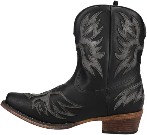ROPER Womens Amelia Tooled Inlay Slip Toe حذاء كاجوال بكعب منخفض للكاحل 1-2 بوصة - بني in Saudi Arabia