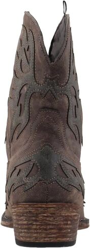 ROPER Womens Amelia Tooled Inlay Slip Toe حذاء كاجوال بكعب منخفض للكاحل 1-2 بوصة - بني in Saudi Arabia