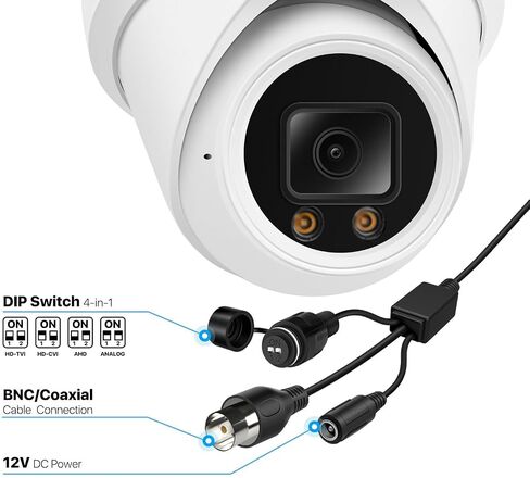Real HD 5MP Analog CCTV Camera, HD 4-in-1(TVI/AHD/CVI/CVBS), 2.8mm Lens, TVI Dome Turret Security Camera, 65ft Night Vision, ONLY Compatible with 5MP/3K/8MP DVR in Saudi Arabia