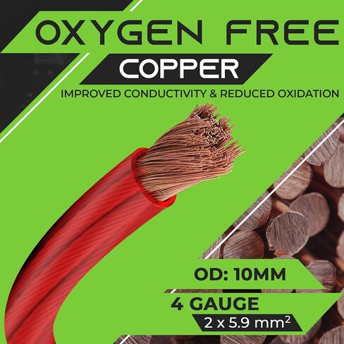 GEARit 0 Gauge Wire OFC 25 ft Red, 1/0 OFC Wire Battery Cable, Oxygen-Free Copper Power Wire for Car Audio Amp, RV, Marine, Inverter in Kuwait