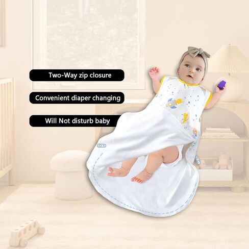 Baby Sleep Sack 6-18 Months 100% Cotton Infant Toddler Sleeping Sack 2-Way Zipper Lightweight Sleepsack in Saudi Arabia