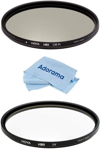 مجموعة مرشحات هويا 77 ملم HD3 للأشعة فوق البنفسجية والمستقطب الدائري - مع قطعة قماش من الألياف الدقيقة in Kuwait