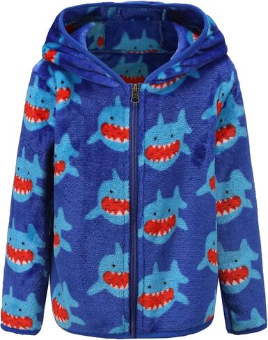 Toddler Polar Fleece Jacket Hooded Baby Boys Girls Autumn Winter Long Sleeve Warm Outerwear in Saudi Arabia