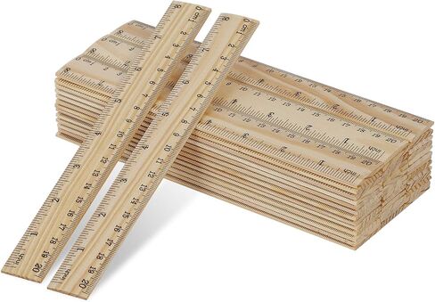 72 Packs 30cm 12 Inch Wooden Rulers, 2 Scale Imperial Metric Double Sided Pine Wood School Measuring Ruler Bulk for Home Classroom Student Office Use Drafting Supplies in Kuwait