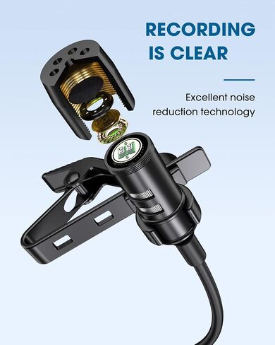 ttstar Wired Lavalier Microphone for iPhone Video Recording with 9.84ft Long Cord Omni Lav Mic Plug & Play for YouTube Vlogging in Saudi Arabia