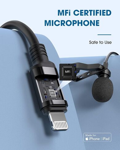 ttstar Wired Lavalier Microphone for iPhone Video Recording with 9.84ft Long Cord Omni Lav Mic Plug & Play for YouTube Vlogging in Saudi Arabia