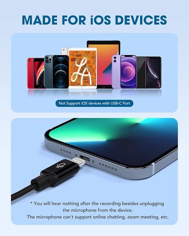 ttstar Wired Lavalier Microphone for iPhone Video Recording with 9.84ft Long Cord Omni Lav Mic Plug & Play for YouTube Vlogging in Saudi Arabia