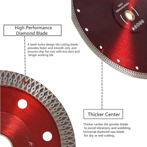 10 Cutting Disc Wheels Diamond Saw Blade Super Thin Dry Wet Diamond Porcelain Saw Ceramic Blades for Cutting Tile Porcelain Granite Marbles in Saudi Arabia
