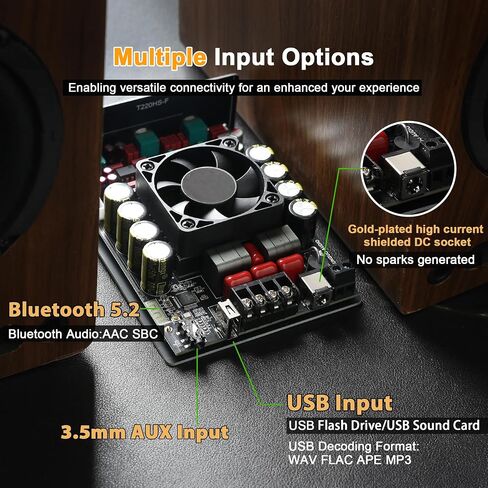 220W+220W Bluetooth Amplifier Board with Treble and Bass Control DC 12-36V, 2.0 Channel Stereo Amp Board,Bluetooth/AUX/USB Input in Kuwait