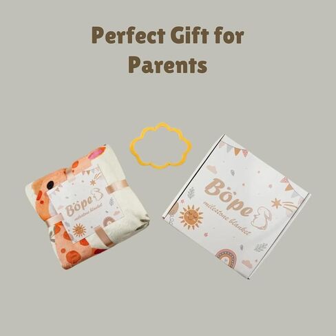 Monthly Milestone Baby Blanket Extra Soft Flannel, Gender Neutral Animal Print with Giraffe and Flowers Babyshower Boy Girl Gift for Parents with Gift Box in Saudi Arabia