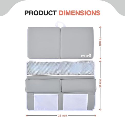 مجموعة وسادات مسند الركبة ومسند الكوع من سموشي بيبي، سجادة مريحة للركبة لاستحمام الطفل - وسادة ركبة سميكة للغاية وغير مؤلمة مع جيوب لتنظيم الألعاب، سريعة الجفاف، قابلة للطي in Kuwait