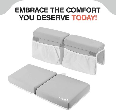 مجموعة وسادات مسند الركبة ومسند الكوع من سموشي بيبي، سجادة مريحة للركبة لاستحمام الطفل - وسادة ركبة سميكة للغاية وغير مؤلمة مع جيوب لتنظيم الألعاب، سريعة الجفاف، قابلة للطي in Kuwait