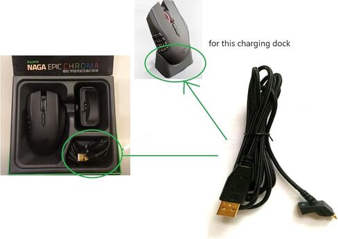 USB Mouse Charging Cable & Cord for Razer Naga Epic Chroma MMO Wireless Gaming Mouse (Not Work for Razer Epic Wireless Mouse and Others) in Saudi Arabia
