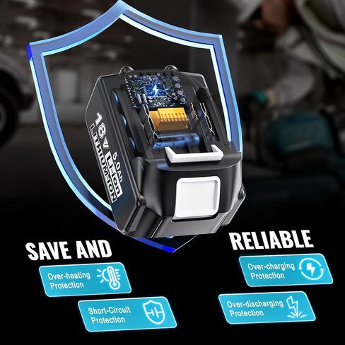 استبدال بطارية Ecarke 5.0Ah لبطارية ماكيتا 18 فولت متوافقة مع بطاريات 18 فولت BL1860B BL1850B BL1840B BL1830B BL1815B 2 حزم in Kuwait