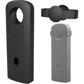 Lens Cover Protective Silicone Case Compatible with Ricoh Theta sc2 360 Cameras Accessories Silicone Lens Protection Case Lens Protection Accessories for RICOH Theta SC2 360 (Black)