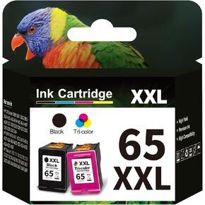 Aqepbzt Remanufactured Black/Tri-Color Ink Cartridge Replacement for HP Ink 65 65XL Ink Cartridges Black and Color for HP AMP 120 100 125 130 Deskjet 3755 2652 3752 2624 Printer